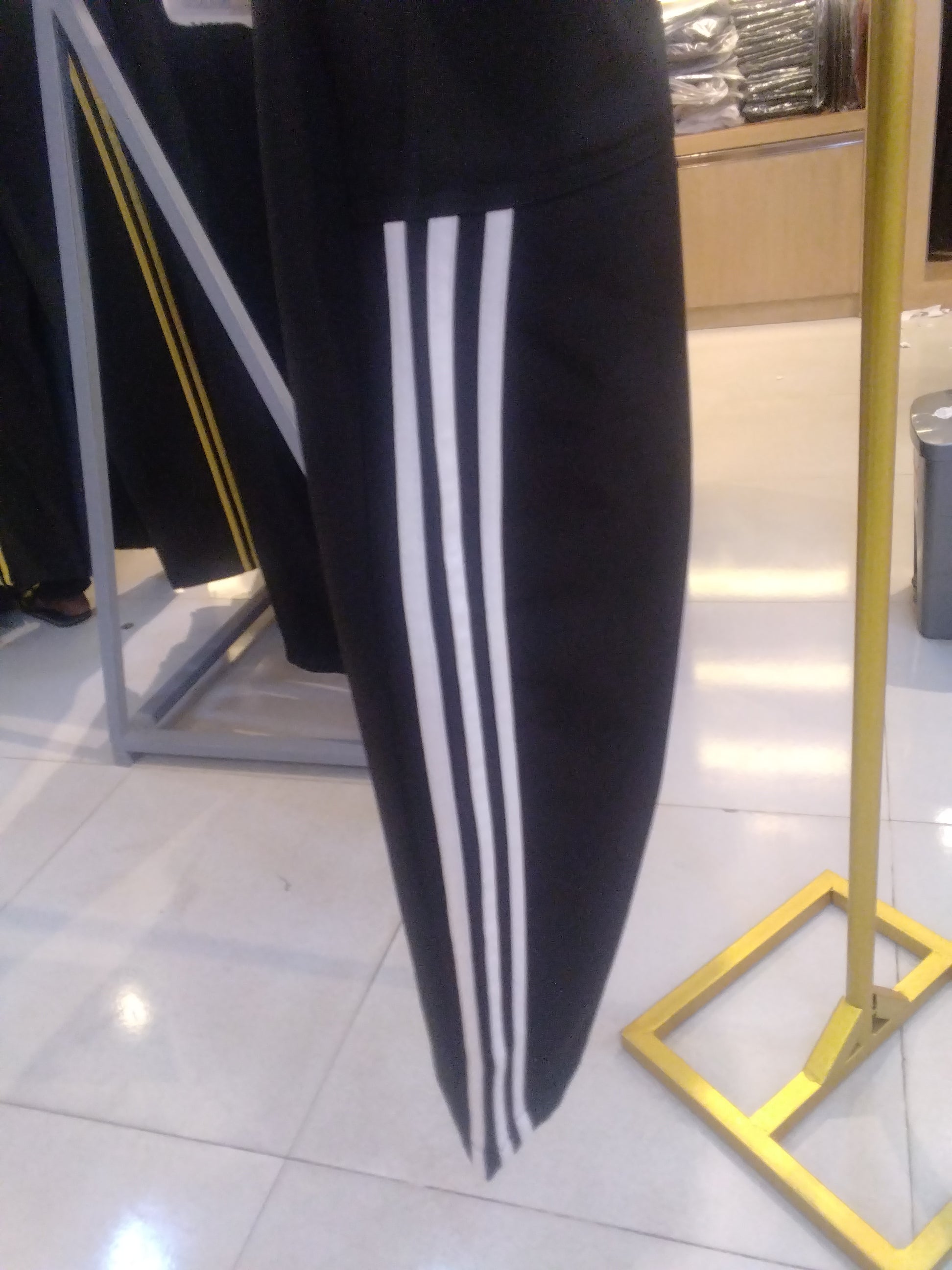 Three Half Stripe Athletic Track Pant Black/White