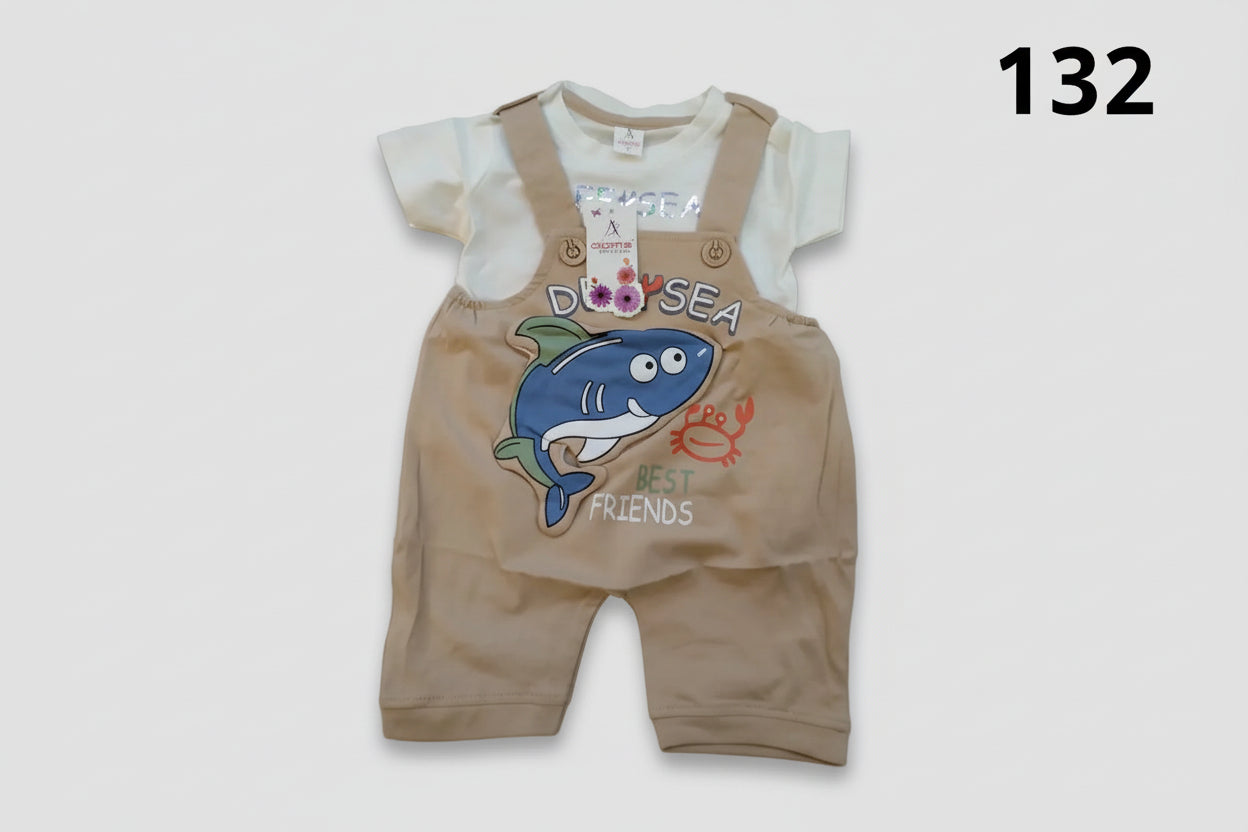 Baby Boys “Deep Sea Best Friends” Dungaree Set with T-Shirt.132.