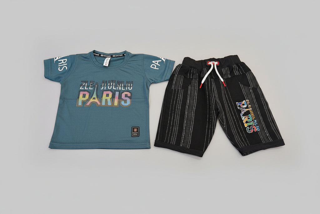 Boys Paris Printed T-Shirt & Pant Set 371