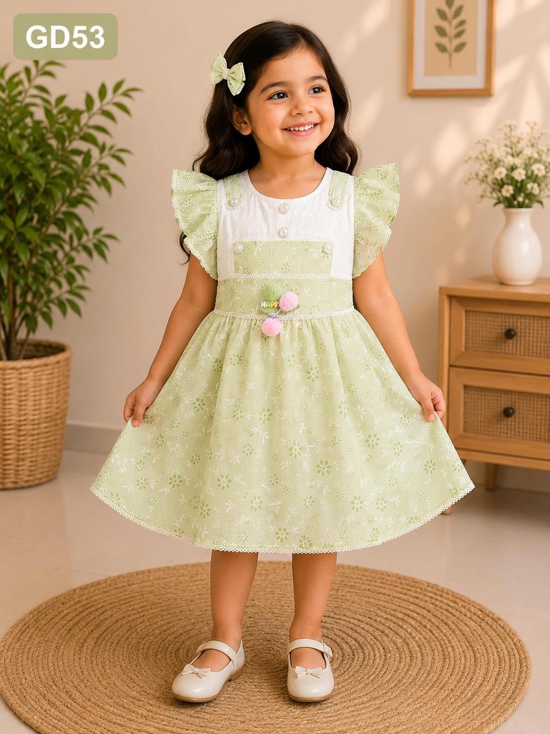 Little Petal Lace Flutter Girls Dress-GD53