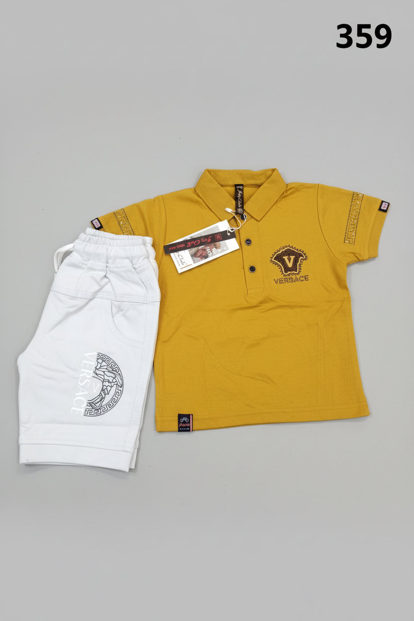 Kids Polo T-Shirt & Shorts Set – Premium Casual Two Piece Outfit 359