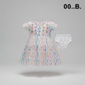 Baby Girl Printed Layered Dress with Inner Cotton Brief A/B/C - Multicolor.3