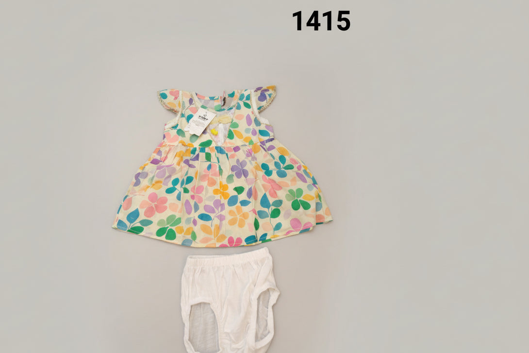 Baby Girls Floral Peplum Top & Bloomers Set 1415