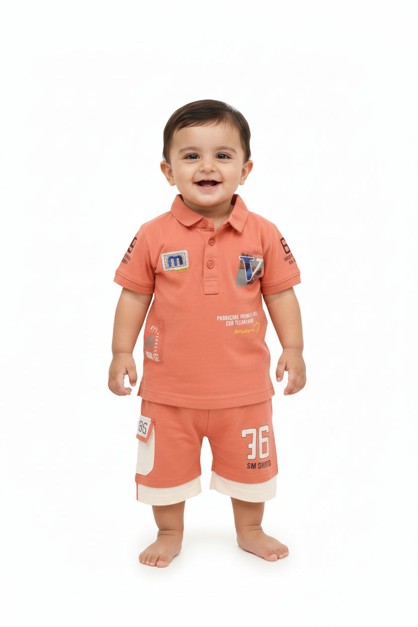 Boys Premium Polo T-Shirt & Shorts Set 322
