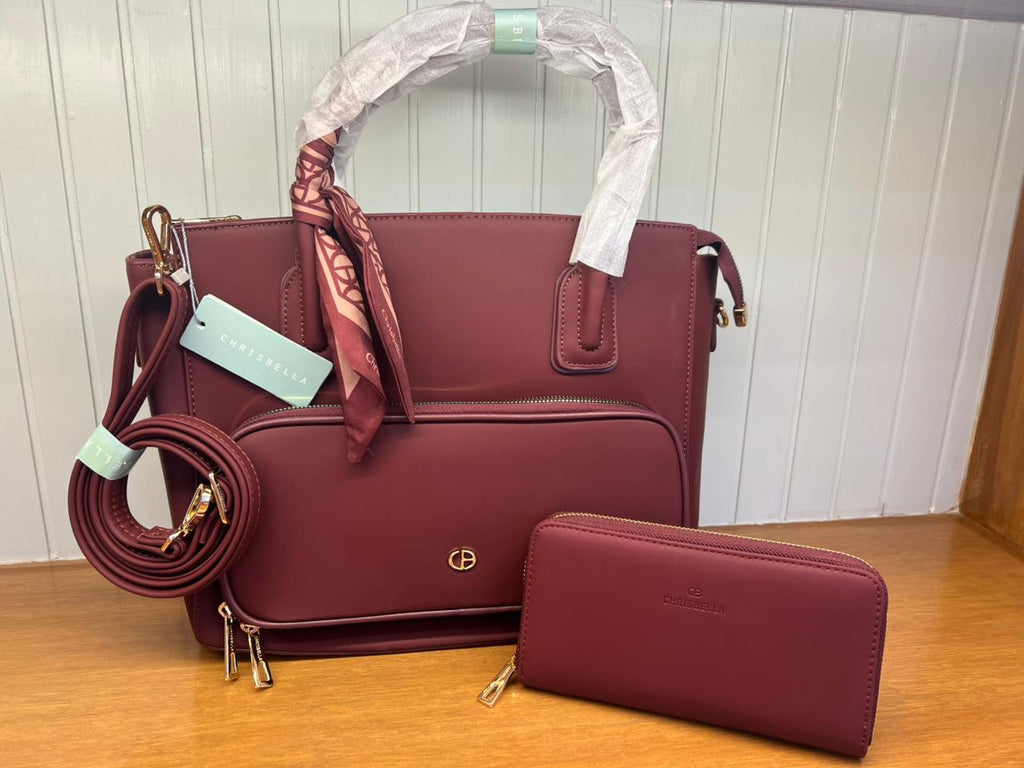 Women’s Elegant Handbag Set with Long Strap & Matching Mini Wallet