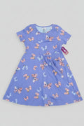 Girls Bird & Floral Printed Dress-3303