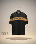 Men's Premium Drop-Shoulder T-Shirt – Black and Brown Panel Design 993
