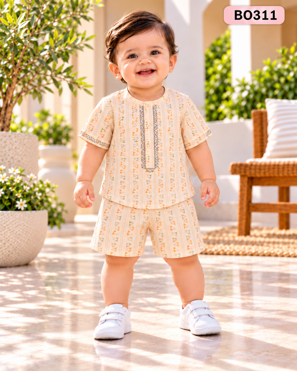 Boys Premium Printed Nima & Shorts Set-BO311