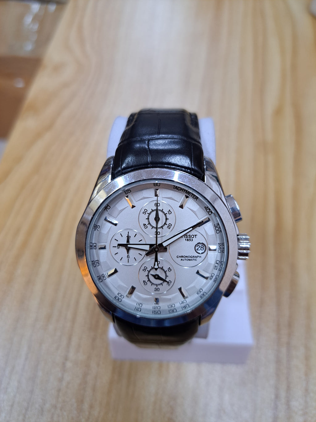 TW 106 Luxury Chronograph white Dial Leather Strap Watch