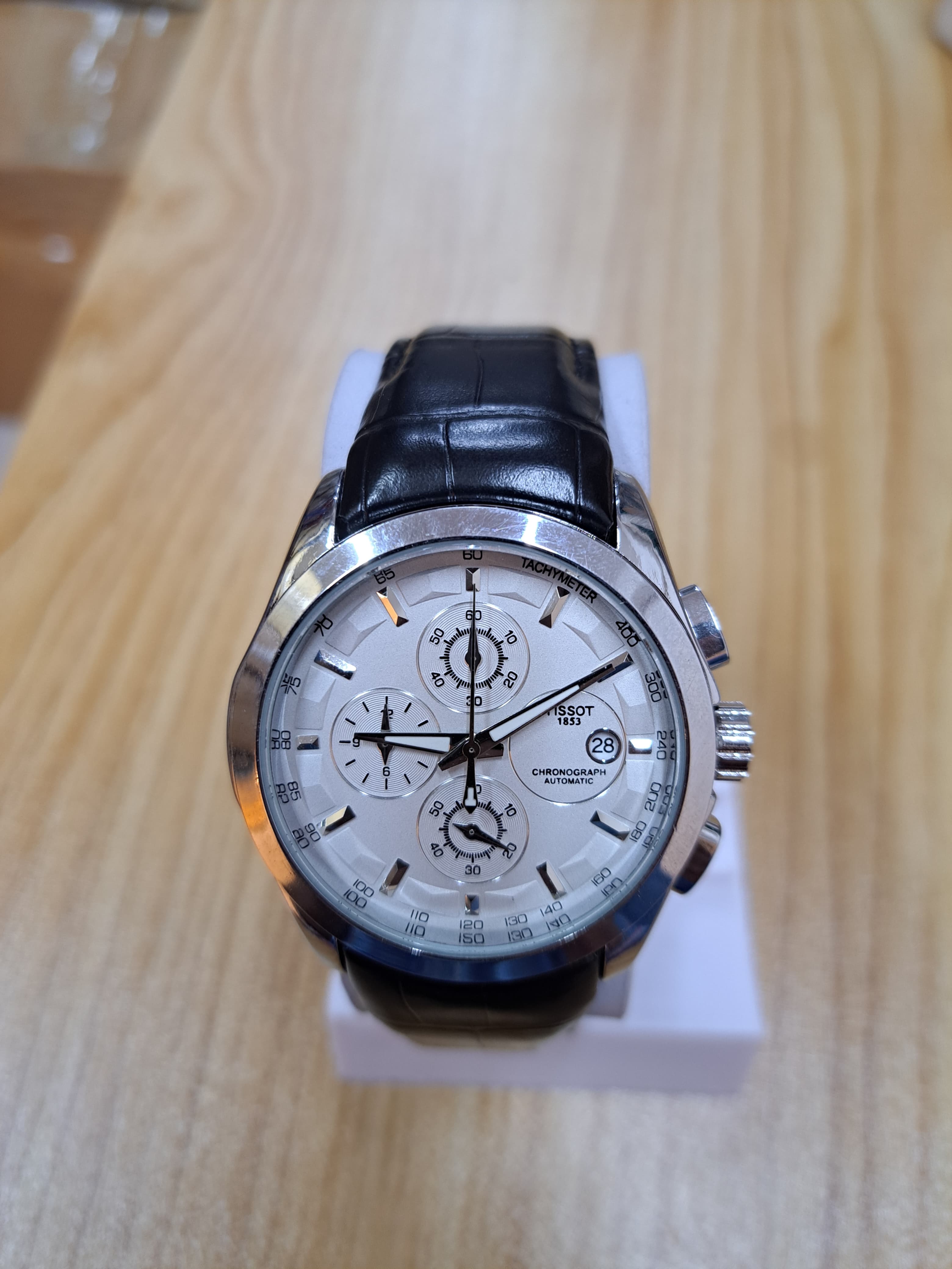 TW 106 Luxury Chronograph white Dial Leather Strap Watch