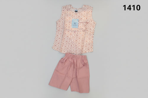 Boys Ethnic Printed Waistcoat & Shorts Set –  1410
