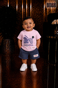 Premium Kids  T-Shirt & Striped Shorts Set-BO88
