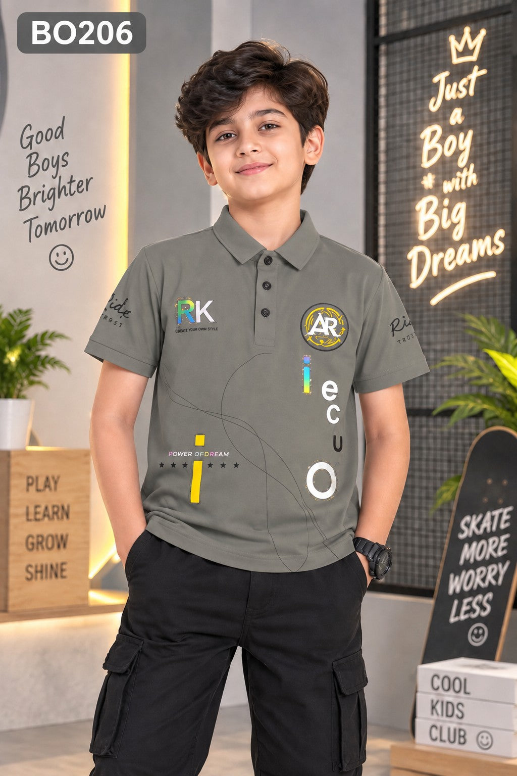 Boys Premium Graphic Polo T-Shirt Collection-BO206