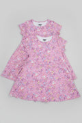 Girls Bird & Floral Printed Dress-3305