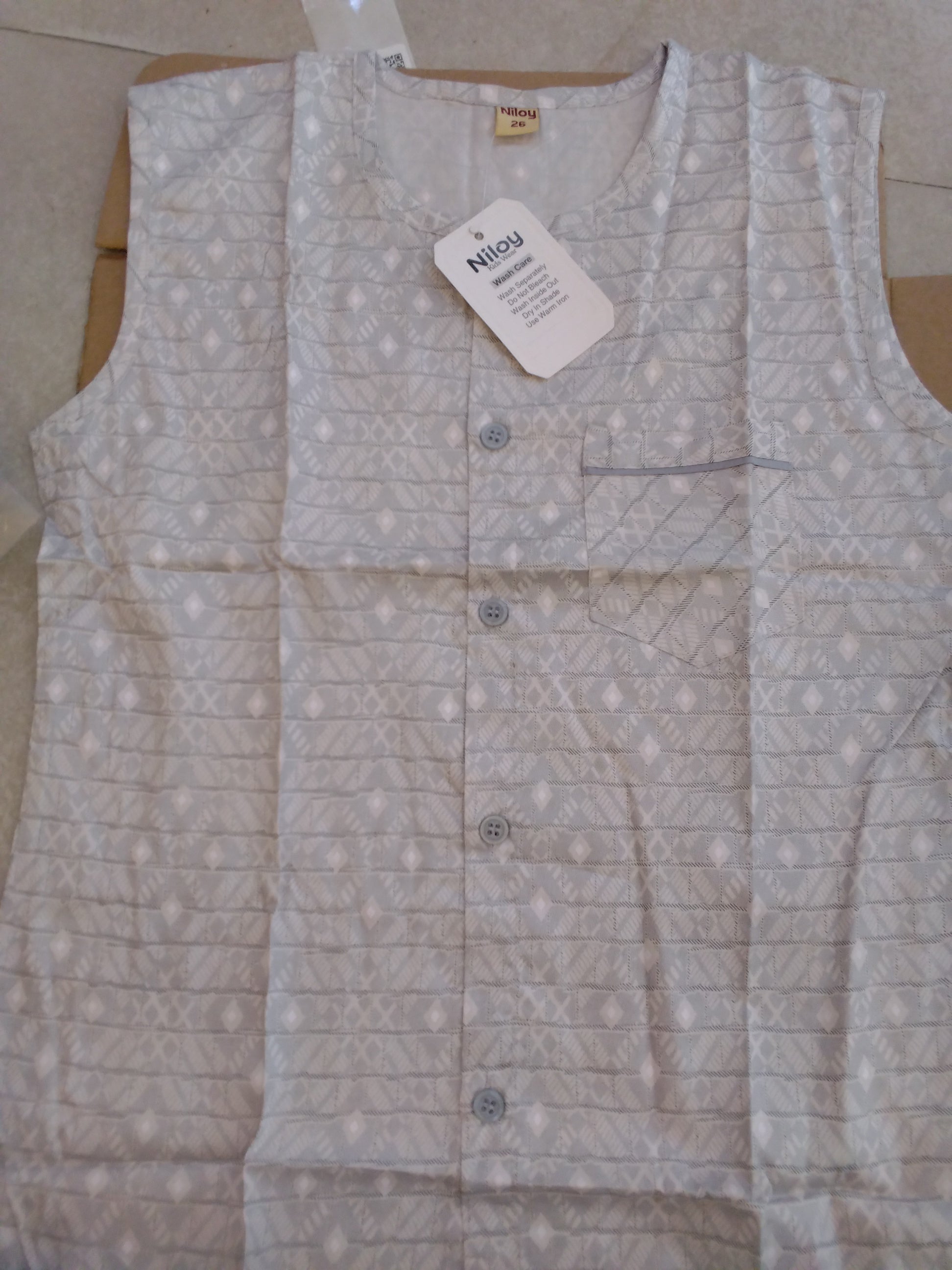 Boys Classic Diamond Pattern Ethnic Waistcoat 174