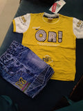 Kids Graphic T-Shirt & Denim Shorts Set (ORI Print) 241