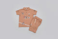 Kids Printed Polo T-Shirt & Shorts Co-Ord Set 334