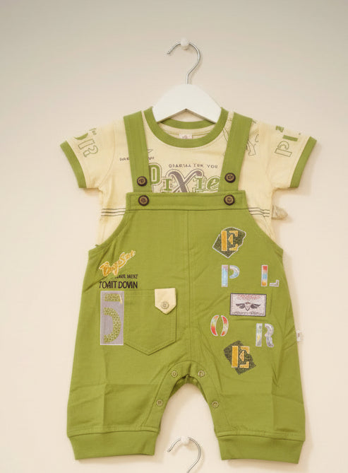Kids Printed T-Shirt & Dungaree Set 127