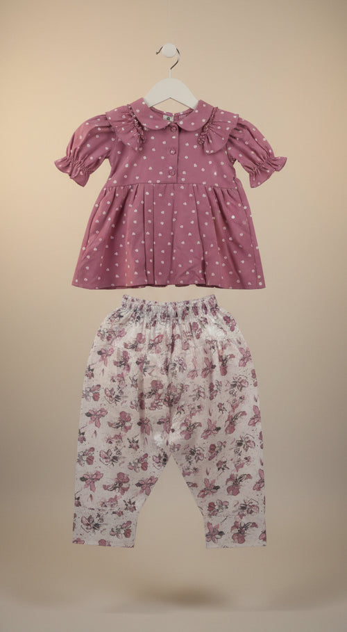 Baby Girls Heart Print Top & Floral Bottom 2-Piece Set..151.
