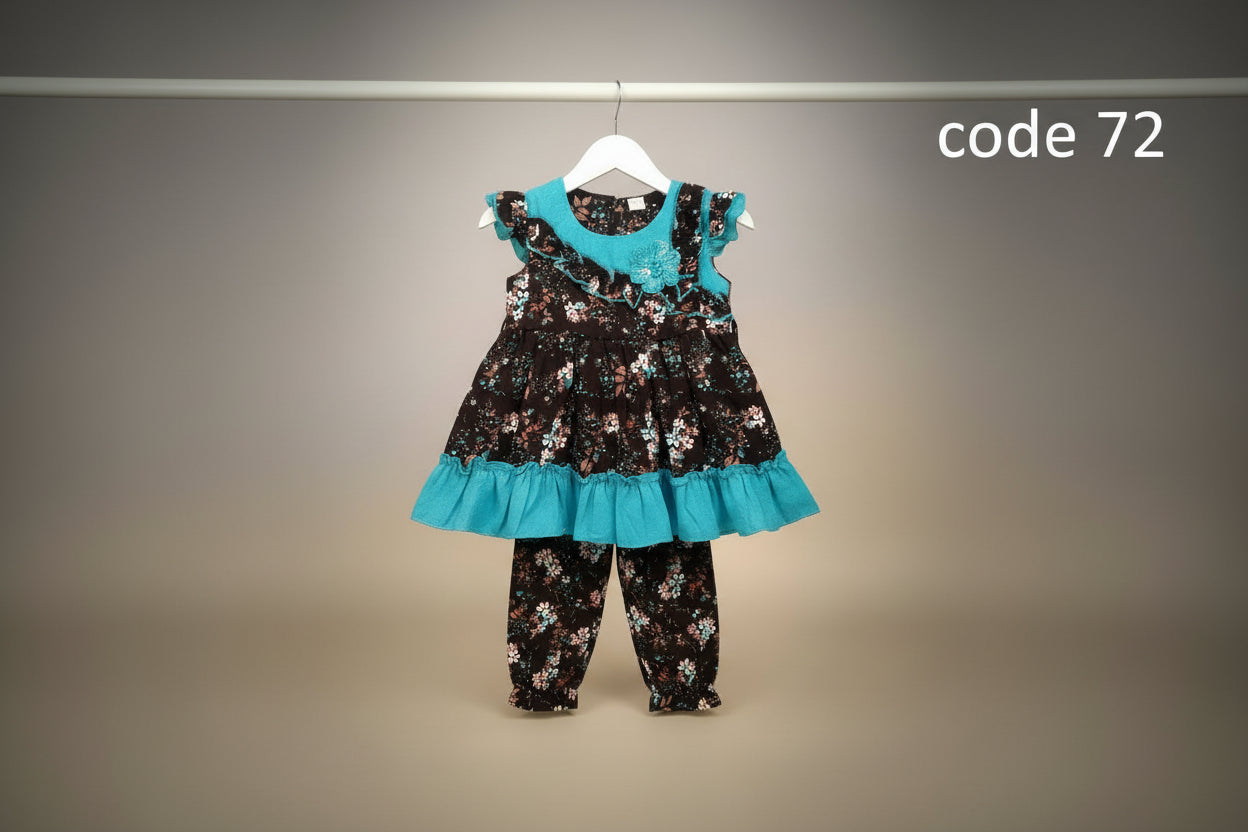 Baby Girls Floral Dress & Shorts Set 72