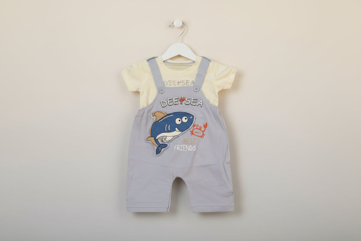 Boys Dungaree Romper Set 0131
