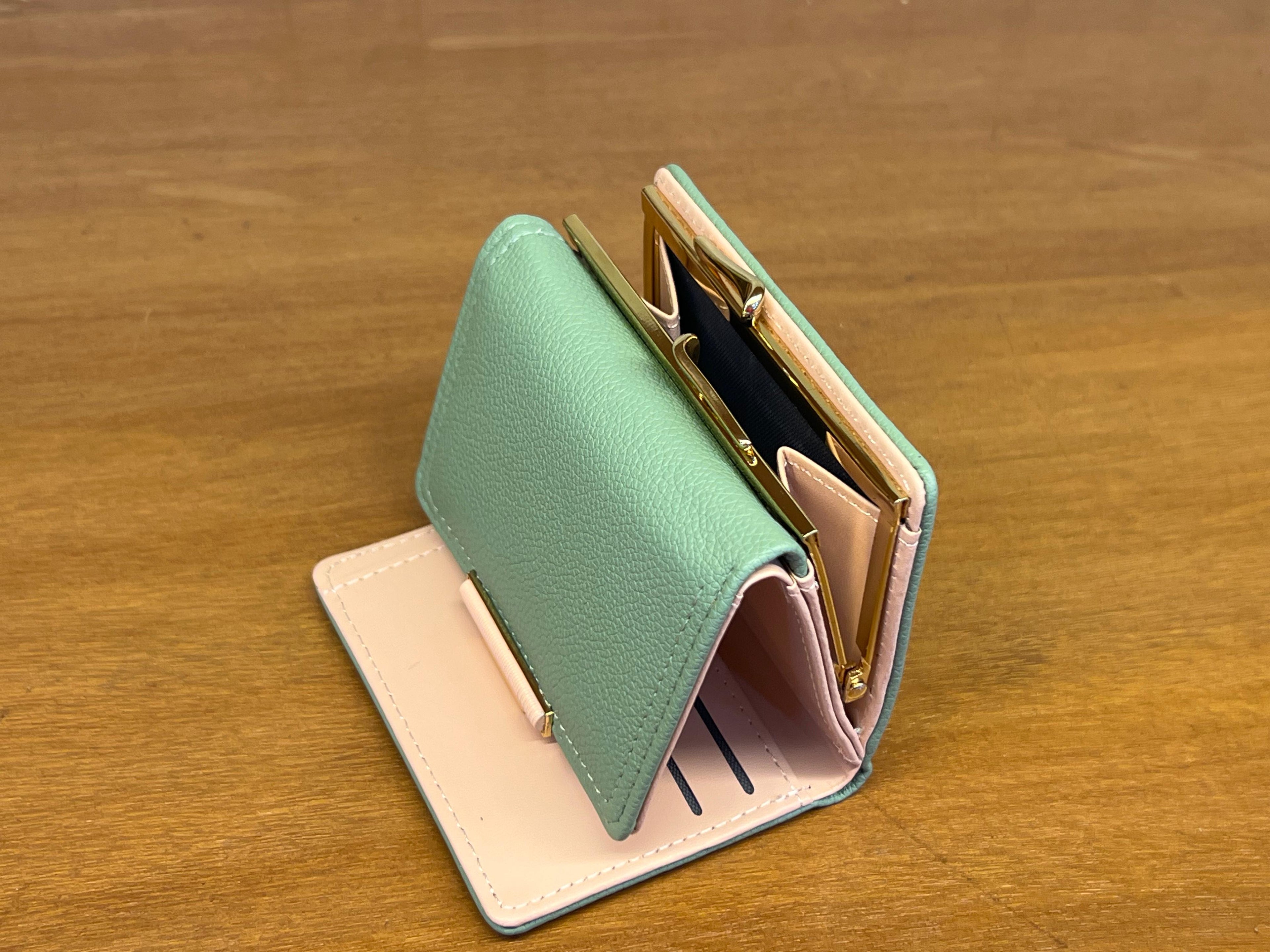 Mint Green Compact Trifold Wallet for Women