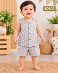 Premium Baby Boys Printed Sleeveless Nima & Shorts Set-BO309