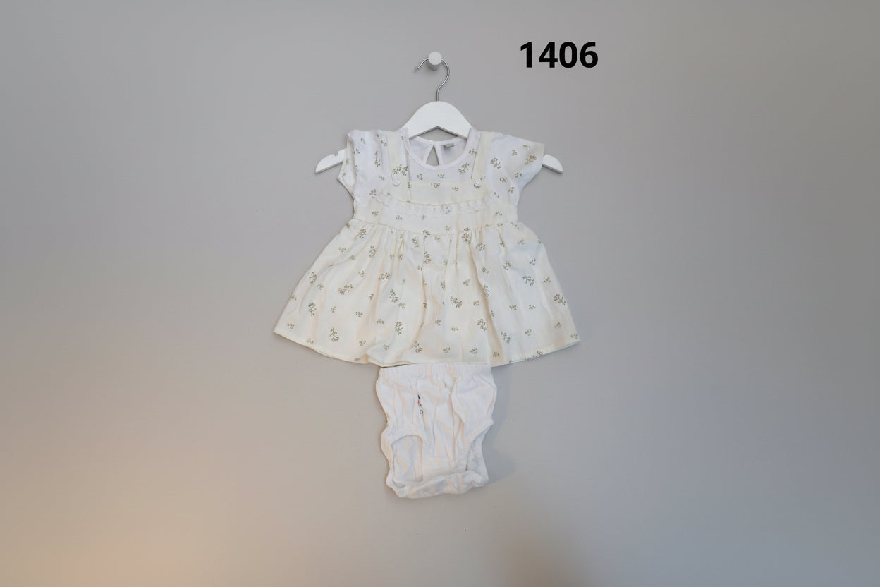 Premium Floral Baby Girl Dress Set with Bloomers 1406