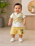 Premium Baby Boys Waistcoat T-Shirt & Shorts Set-BO125