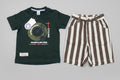 Kids Printed T-Shirt & Stripe Shorts Set 329