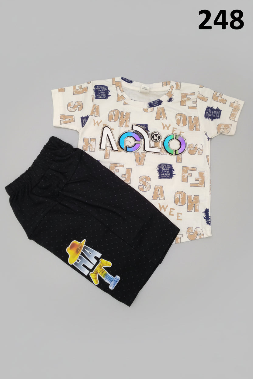 Kids Printed T-Shirt & Shorts Set – ACLO Design 248