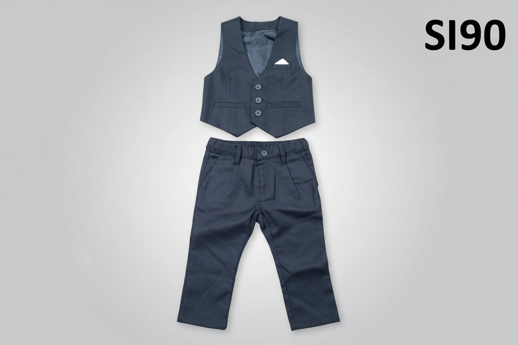 GATSBY Premium Boys Formal Waistcoat & Pant Set Sl90 Navy