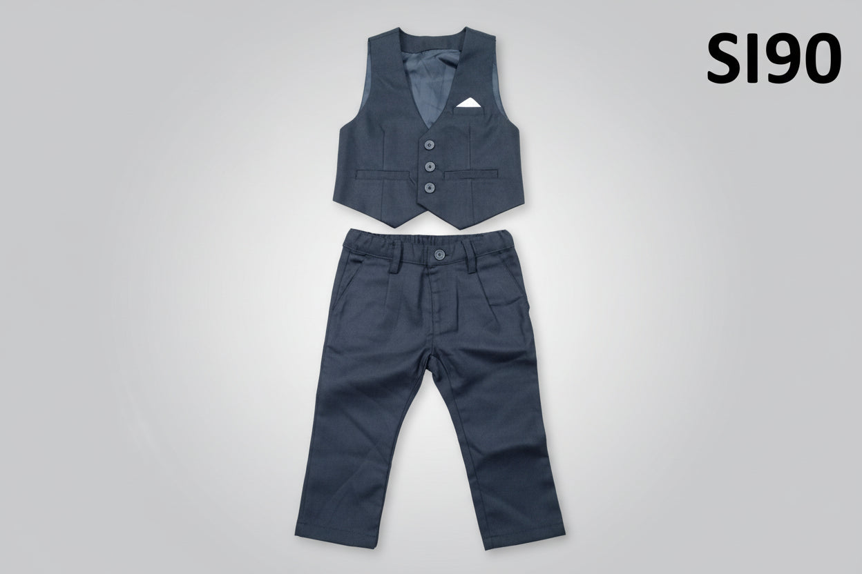 GATSBY Premium Boys Formal Waistcoat & Pant Set Sl90 Navy