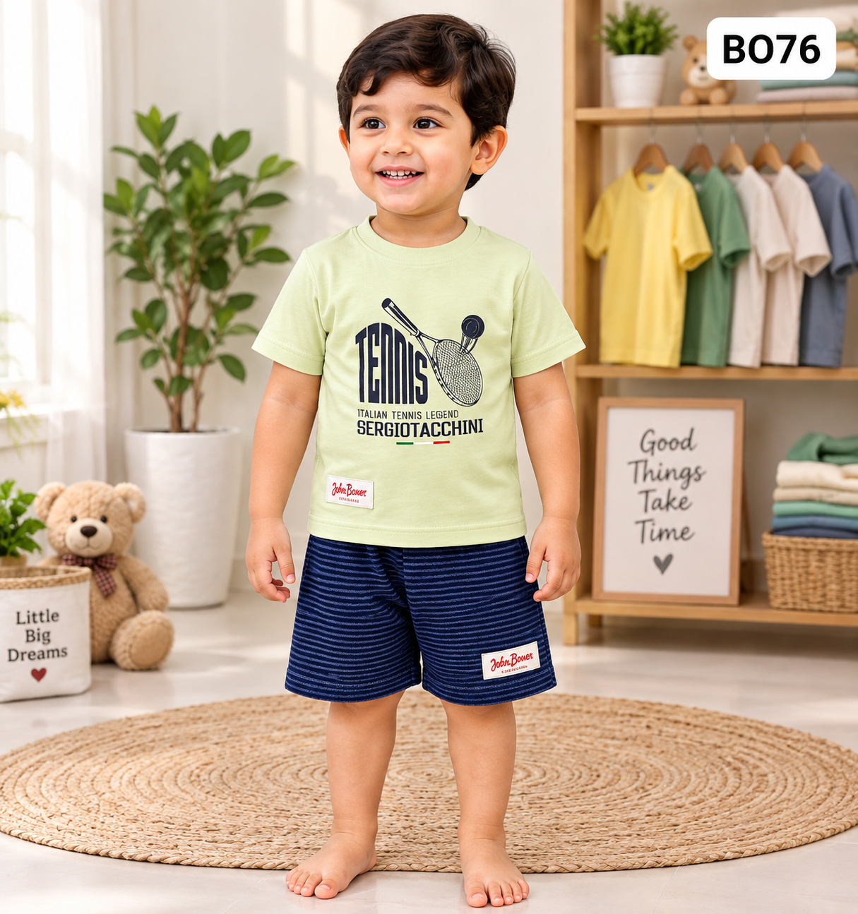 Boys’ Tennis Legend T-Shirt & Shorts Set-BO76