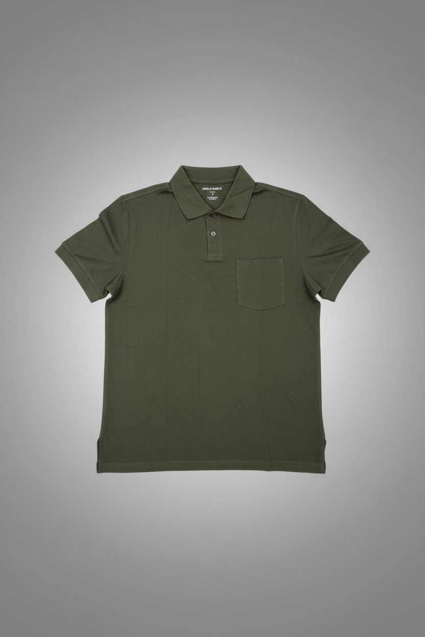 GATSBY Mens Polo T-shirt Poolbasics Dark Olive Green 2006