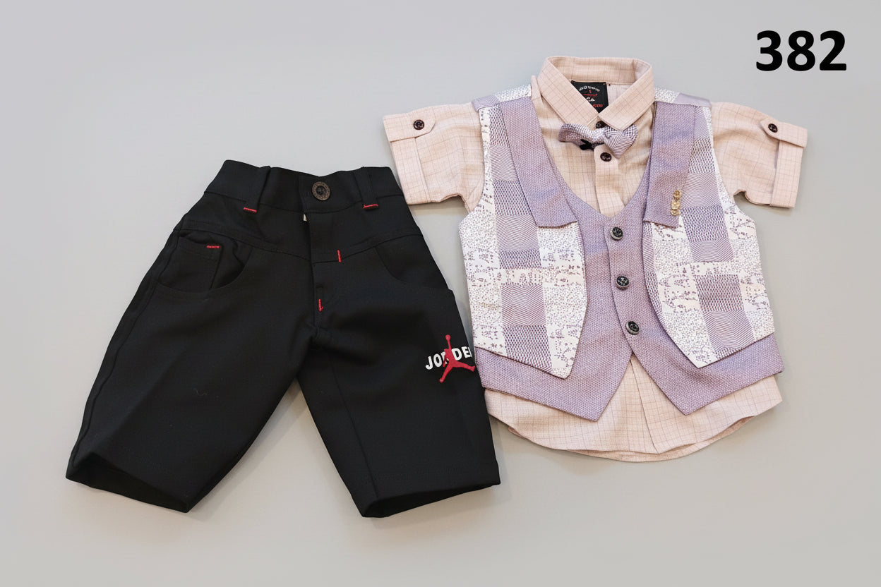 Kids Premium Formal Waistcoat Set with Bow Tie 382