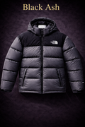 Mens Premium Hooded Puffer Jacket Black Ash
