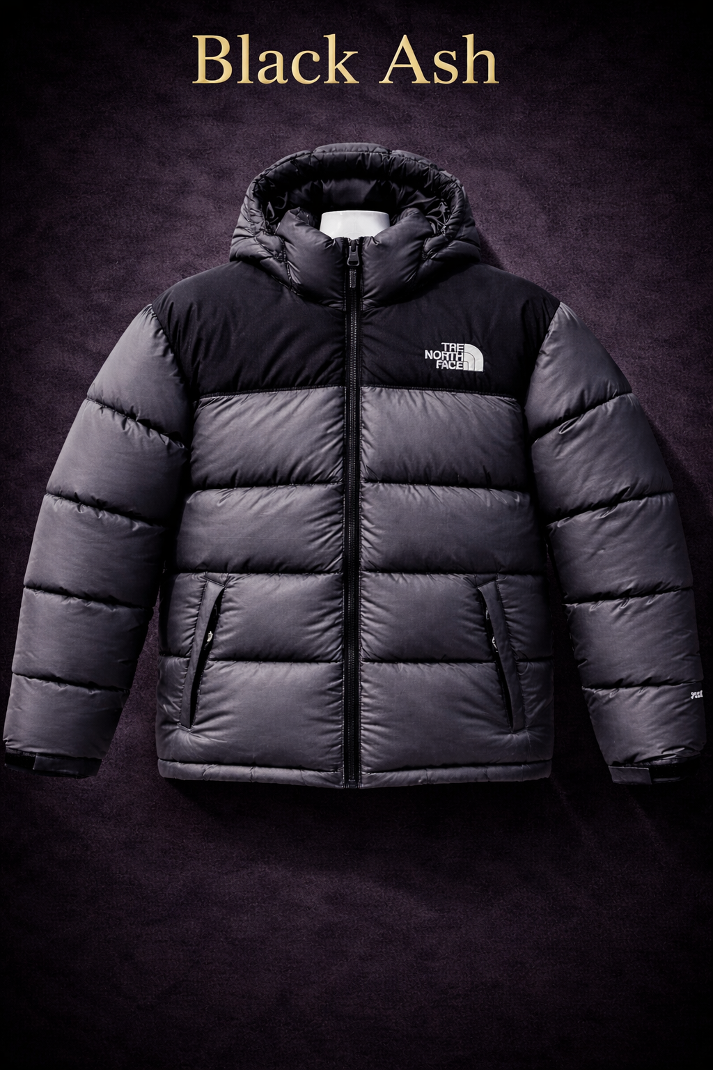 Mens Premium Hooded Puffer Jacket Black Ash