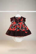Girls Floral Printed Frock with White Shorts Set A204