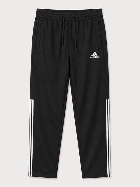 Three Half Stripe Athletic Track Pant Black/White