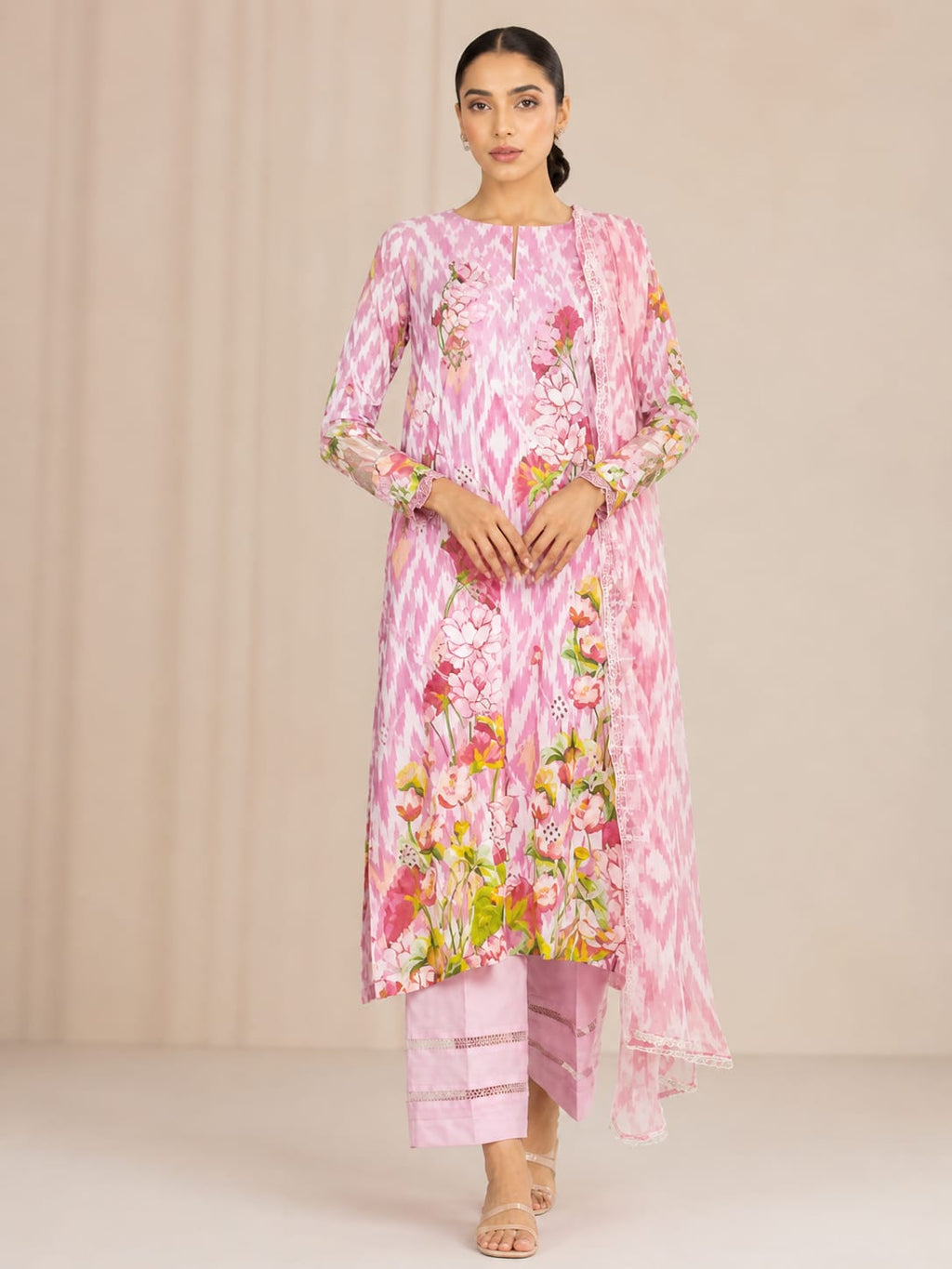 Luxury Digital Printed Lawn Three Piece Set-C249
