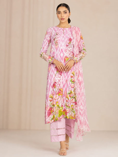 Luxury Digital Printed Lawn Three Piece Set-C249