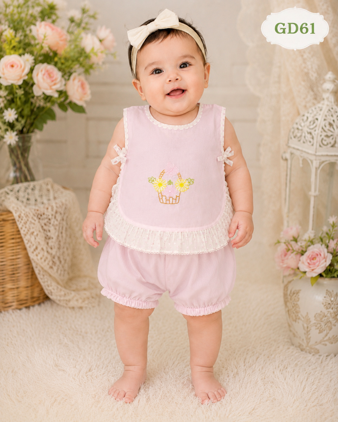 Premium Floral Ruffle Baby Girl Set-GD61