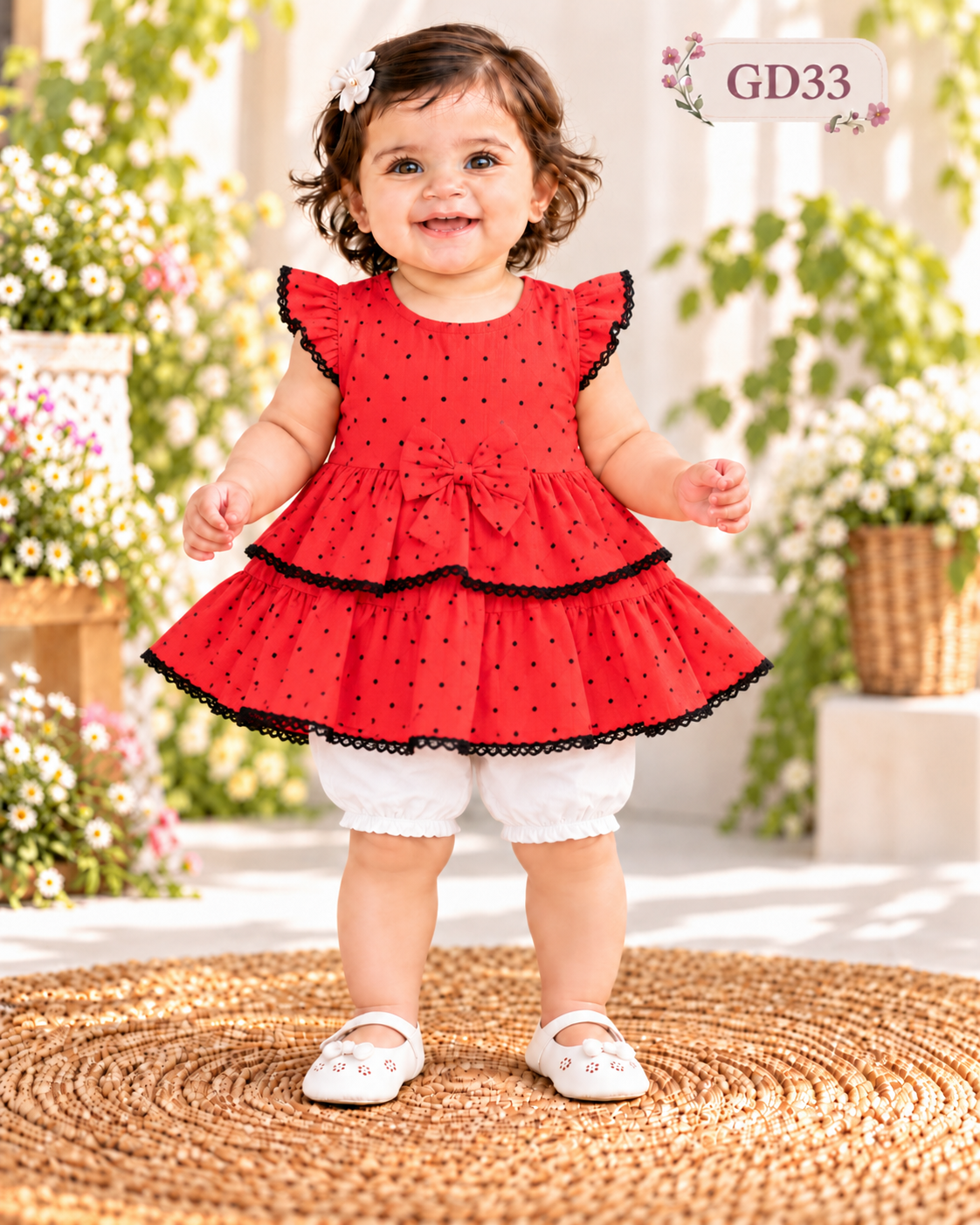 Baby Girls Print Frock & Pant Set – GD33