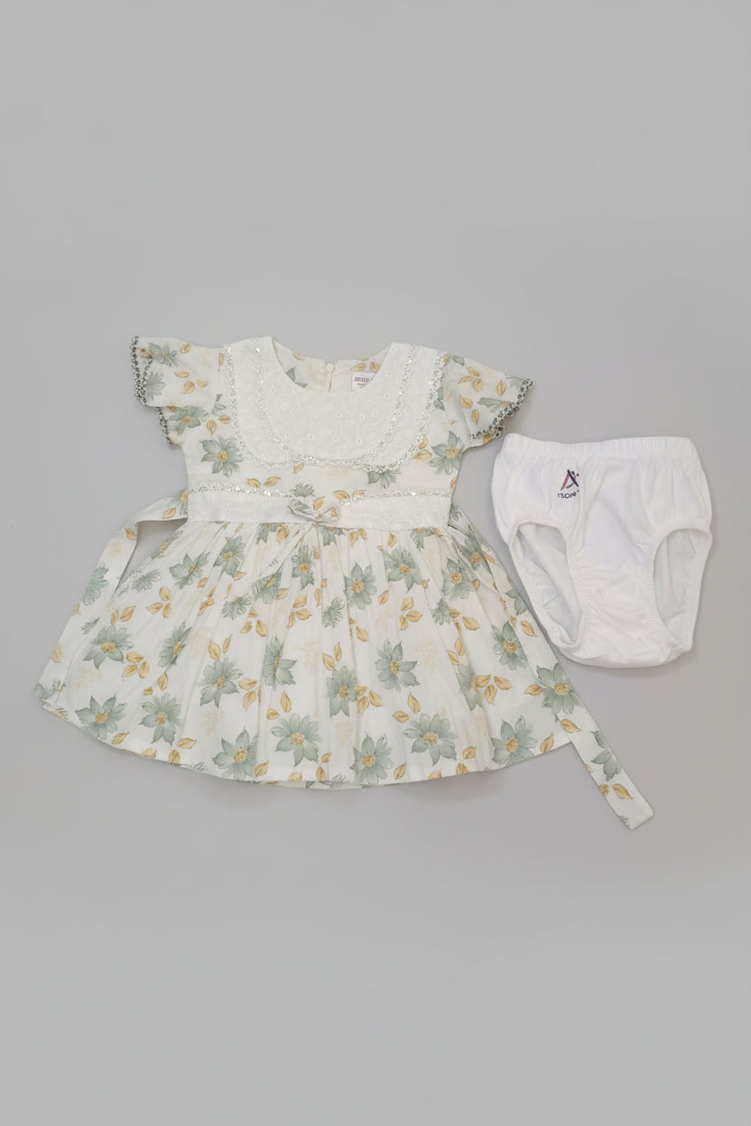 Baby Girls Floral Party Dress Set with Inner Shorts 181