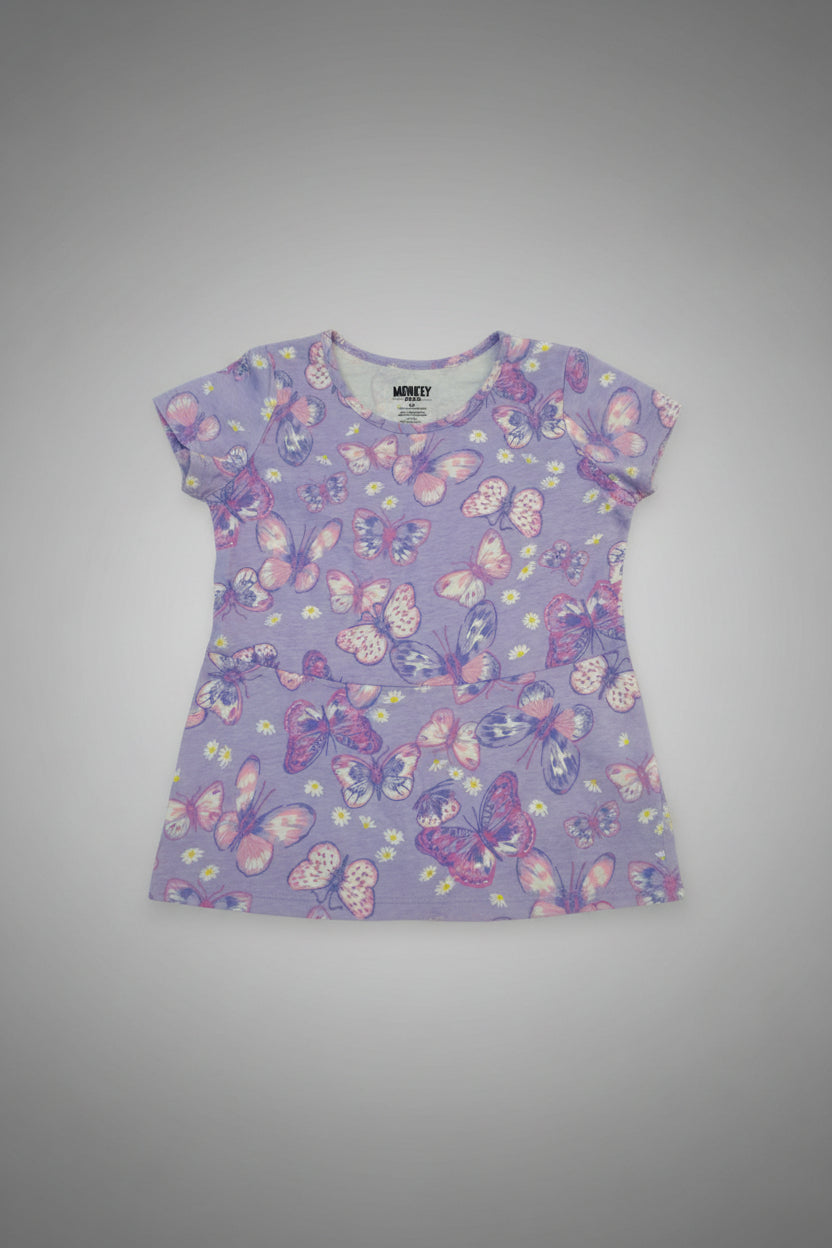 Girls Bird & Floral Printed Dress         3309