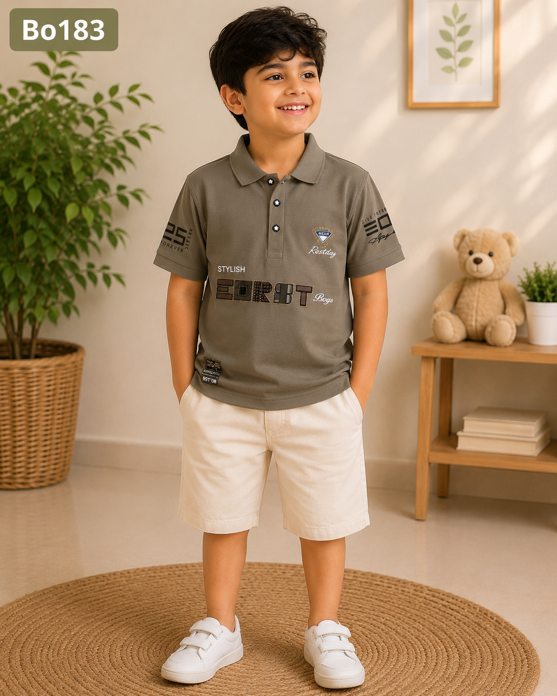 Urban Crest Boys’ Graphic Polo T-Shirt – BO183
