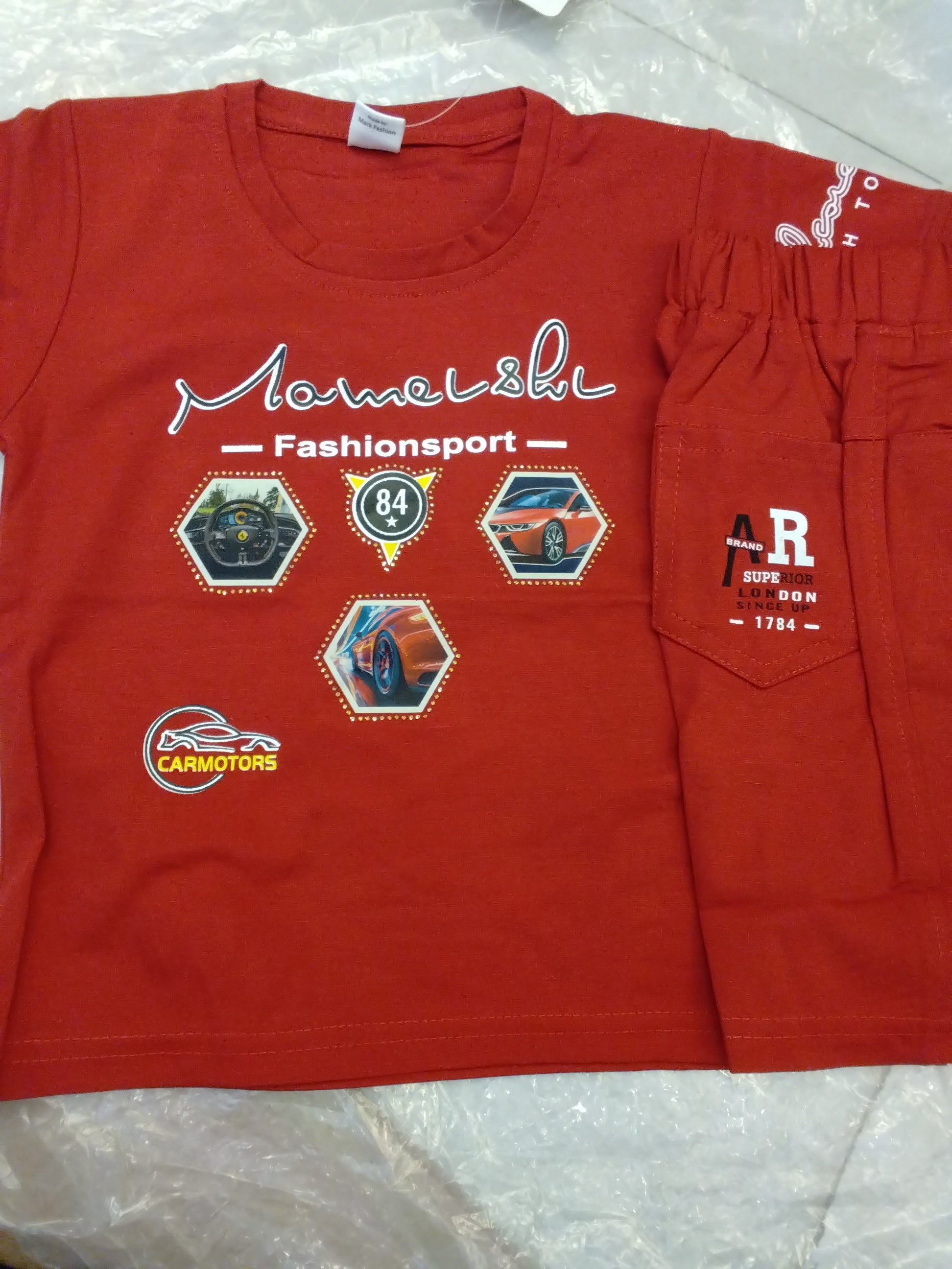 Boys Mamelsh FashionSport CarMotors Printed T-Shirt & Pant Set 270