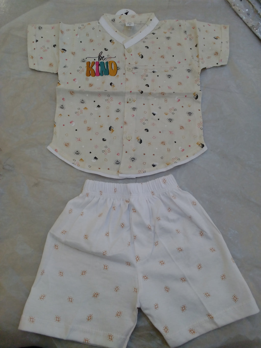 Boys “Be Kind” Printed Summer Shirt & Shorts Set 123