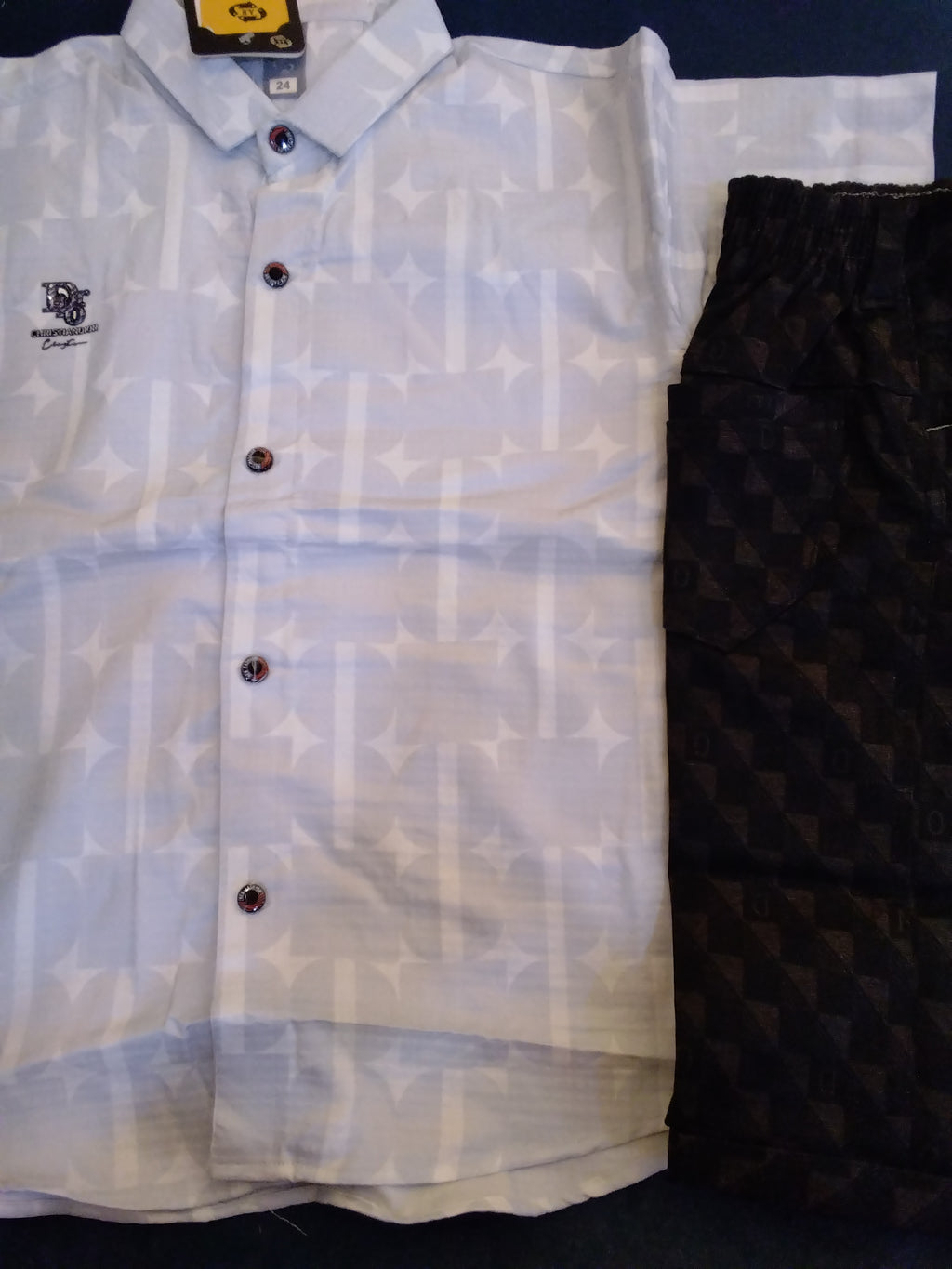 Kids Premium Cotton Shirt & Textured Pant Set 399